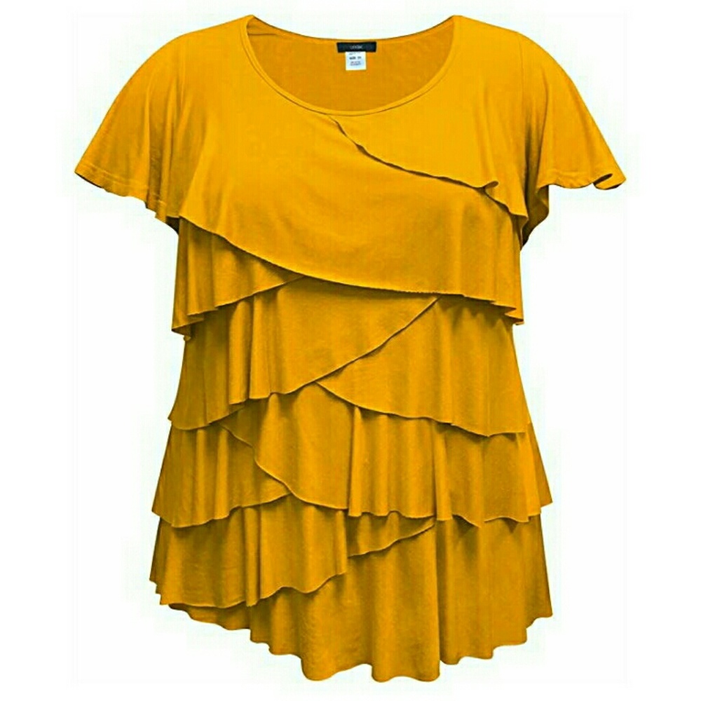 Plus size layered ruffle top